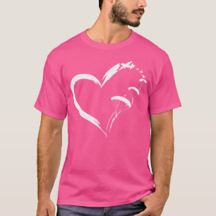 Skydiving Parachute Paraglide Heart T-shirt