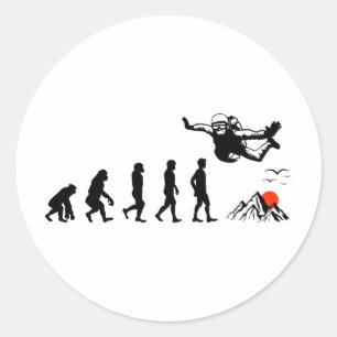 Skydiving Parachute Skydive Skydiver Parachuting Ronde Sticker