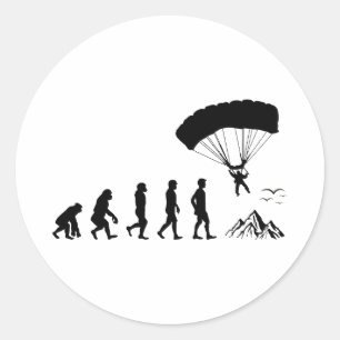 Skydiving Parachute Skydive Skydiver Parachuting Ronde Sticker