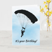 Skydiving Parachuting Design Birthday Card Kaart (Gele Bloem)