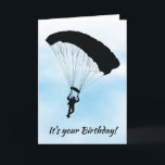 Skydiving Parachuting Design Birthday Card Kaart<br><div class="desc">Skydiving Parachuting van de Kaart van het Ontwerp van de Sport van de Dag,  met klantgerichte teksten.</div>