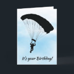 Skydiving Parachuting Design Birthday Card Kaart<br><div class="desc">Skydiving Parachuting van de Kaart van het Ontwerp van de Sport van de Dag,  met klantgerichte teksten.</div>