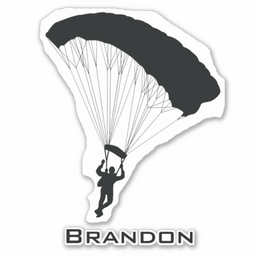 Skydiving Parachuting Design Contour Sticker (Voorkant)