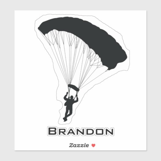 Skydiving Parachuting Design Contour Sticker (Vel)