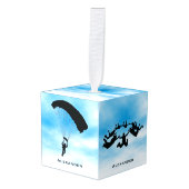 Skydiving Parachuting Design Cube Ornament (Voorkant hoekig)