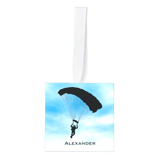 Skydiving Parachuting Design Cube Ornament (Voorkant)