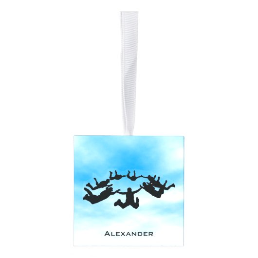 Skydiving Parachuting Design Cube Ornament (Rechts)