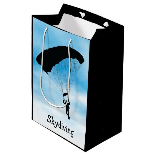 Skydiving Parachuting Design Gift Bag Medium Cadeauzakje (Voorkant Gekanteld)