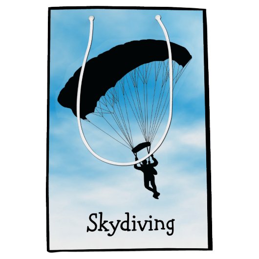 Skydiving Parachuting Design Gift Bag Medium Cadeauzakje (Voorkant)