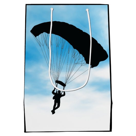 Skydiving Parachuting Design Gift Bag Medium Cadeauzakje (Achterkant)
