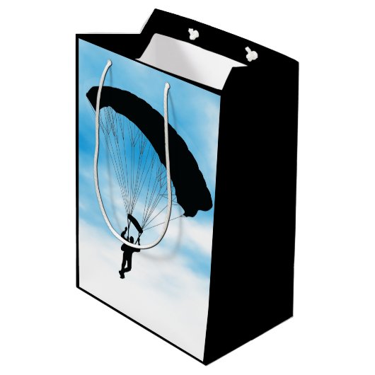 Skydiving Parachuting Design Gift Bag Medium Cadeauzakje (Achterkant Gekanteld)