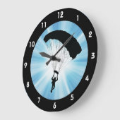 Skydiving Parachuting Design Wall-klok Grote Klok (Hoek)