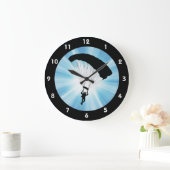 Skydiving Parachuting Design Wall-klok Grote Klok (Huis)