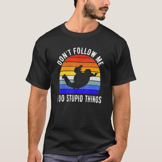 Skydiving Parachuting Sky Diver Retro Skyd T-shirt (Voorkant)
