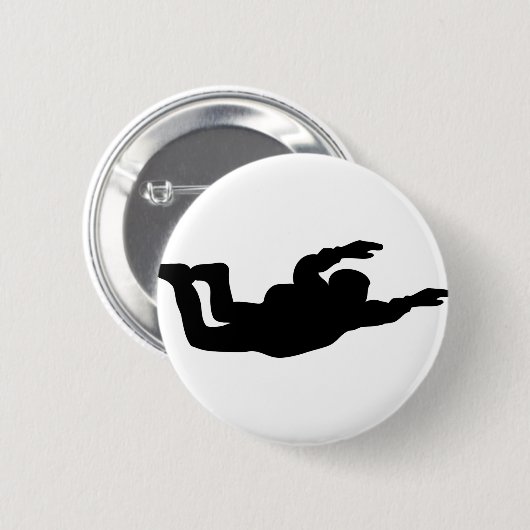 skydiving-pictogram ronde button 5,7 cm (Voorkant /achterkant)