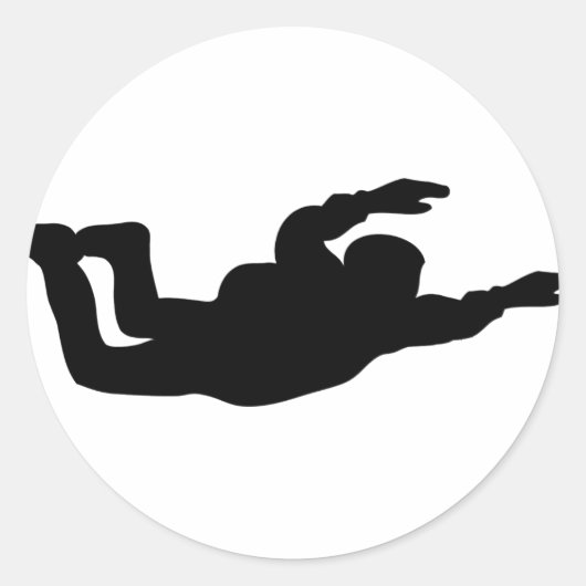 skydiving-pictogram ronde sticker (Voorkant)