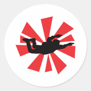 skydiving-pictogram ronde sticker