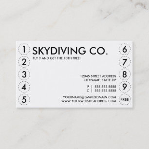 skydiving-ponskaart klantenkaartje
