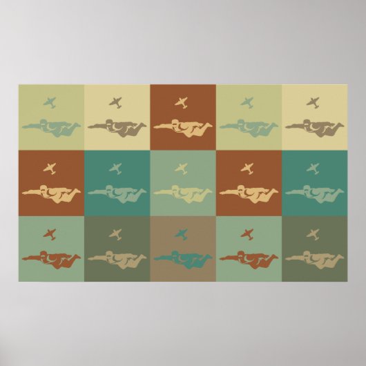 Skydiving Pop Art Poster (Voorkant)