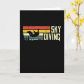 Skydiving  retro Parachutist Skydiver Kaart (Gele Bloem)