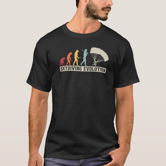 Skydiving Retro Skydiver Evolution T-shirt (Voorkant)