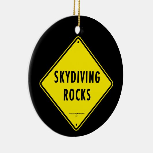 SKYDIVING ROCKS Road Sign Keramisch Ornament (Rechts)