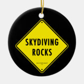 SKYDIVING ROCKS Road Sign Keramisch Ornament (Voorkant)