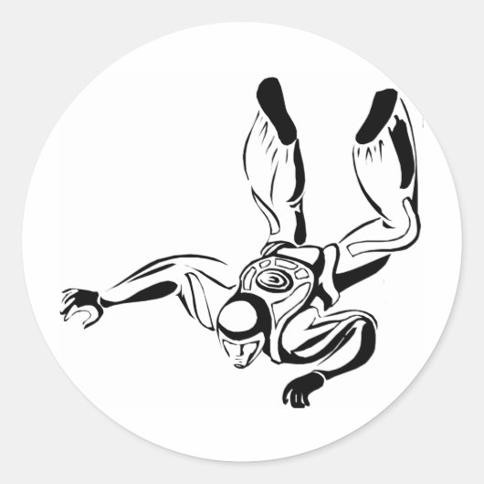 Skydiving Ronde Sticker (Voorkant)