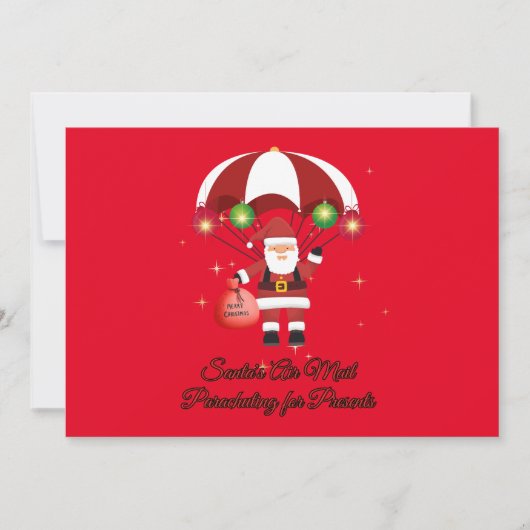 Skydiving Santa Parachute Air Mail Feestdagenkaart (Voorkant)