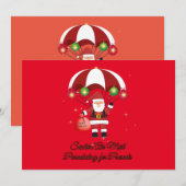 Skydiving Santa Parachute Air Mail Feestdagenkaart (Voorkant / Achterkant)