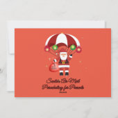 Skydiving Santa Parachute Air Mail Feestdagenkaart (Achterkant)