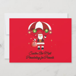 Skydiving Santa Parachute Air Mail Feestdagenkaart