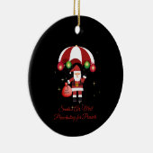 Skydiving Santa Parachute Air Mail Keramisch Ornament (Rechts)