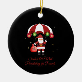 Skydiving Santa Parachute Air Mail Keramisch Ornament