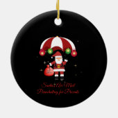 Skydiving Santa Parachute Air Mail Keramisch Ornament (Achterkant)