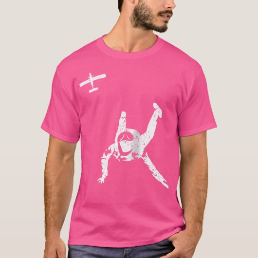 Skydiving Shirt Skydiver springt uit vliegtuig Par (Voorkant)