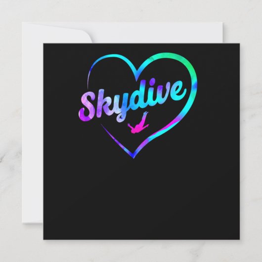 Skydiving Skydive Heart Waterverf Kaart (Voorkant)