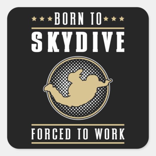 Skydiving Skydive Jump Skydiver Plane Funny Gift Vierkante Sticker (Voorkant)