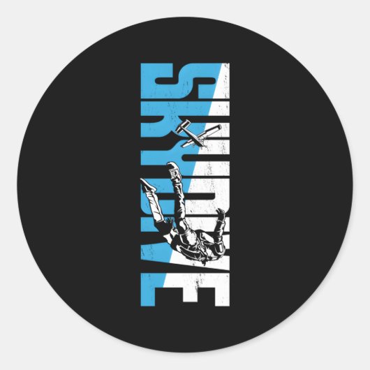 Skydiving Skydive Ronde Sticker (Voorkant)