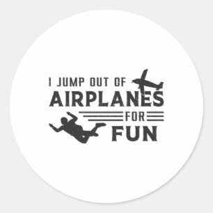 Skydiving Skydiver Jump Plane Gift Idee Ronde Sticker