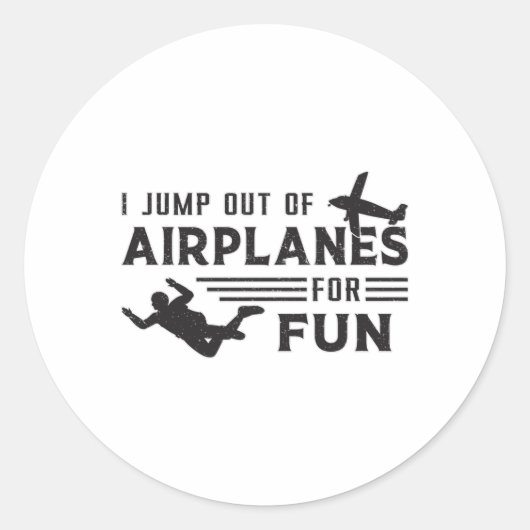 Skydiving Skydiver Jump Plane Gift Idee Ronde Sticker (Voorkant)