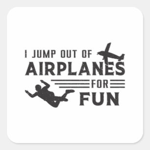 Skydiving Skydiver Jump Plane Gift Idee Vierkante Sticker