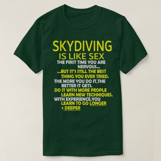 Skydiving Skydiver Parachute Parachuting T-shirt (Design voorkant)