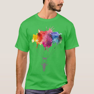 Skydiving Skydiver parachute parachuting Watercolo T-shirt