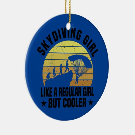 Skydiving Skydiver Parachuting Parachute Keramisch Ornament (Rechts)