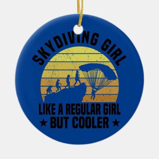 Skydiving Skydiver Parachuting Parachute Keramisch Ornament (Voorkant)