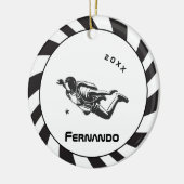 Skydiving Skydiver Parachutist Name & Year Dated Keramisch Ornament (Links)