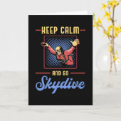 Skydiving Skydiver Retro Keep Calm Funny Gift Kaart (Gele Bloem)