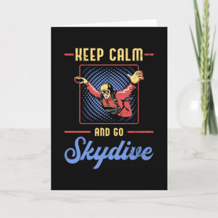 Skydiving Skydiver Retro Keep Calm Funny Gift Kaart
