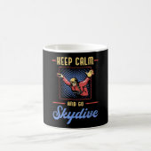 Skydiving Skydiver Retro Keep Calm Funny Gift Koffiemok (Center)